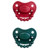 Zestaw Luu Kids, smoczek uspokajający, pozycjonujący, silikonowy, Holy Green & Santa Red, od 6 miesiąca, 2 sztuki - miniaturka zdjęcia produktu