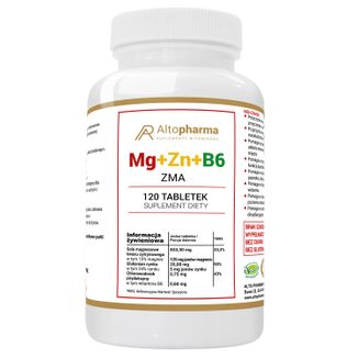 AltoPharma Magnez + Cynk + Witamina B6, 120 tabletek - zdjęcie produktu