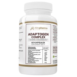 AltoPharma Adaptogen Complex, 60 kapsułek KRÓTKA DATA AltoPharma Adaptogen Complex, 60 kapsułek KRÓTKA DATA - zdjęcie produktu