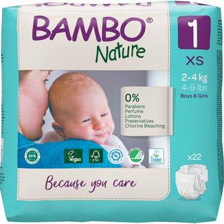 Bambo Nature, pieluchy jednorazowe, rozmiar 1, Newborn, 2-4 kg, 22 sztuki USZKODZONE OPAKOWANIE - zdjęcie produktu