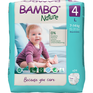 Bambo Nature, pieluchy jednorazowe, rozmiar 4, Maxi, 7-14 kg, 24 sztuki - zdjęcie produktu