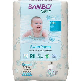 Bambo Nature Pants Swim, pieluchomajtki do pływania, rozmiar S, 7-12 kg, 12 sztuk - zdjęcie produktu