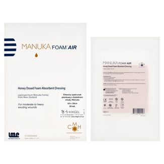 Manuka Foam Air, sterylny opatrunek piankowy z miodem Manuka, 10 cm x 10 cm, 1 sztuka - zdjęcie produktu