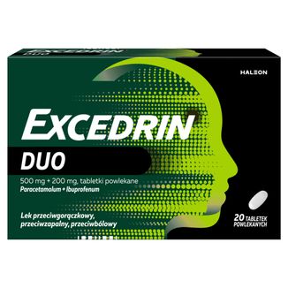 Excedrin Duo 200 mg + 500 mg, 20 tabletek powlekanych KRÓTKA DATA - zdjęcie produktu