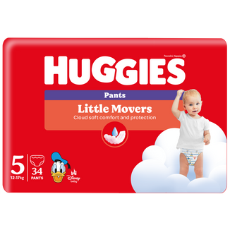 Huggies Little Movers, pieluchomajtki, Disney, rozmiar 5, 12-17 kg, Jumbo Pack,  34 sztuki - zdjęcie produktu