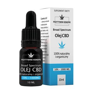 Pozytywne Konopie Olej CBD 10%, olejek konopny, 10 ml - zdjęcie produktu