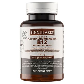 Singularis Superior Naturalna Witamina B12 Metylokobalamina 100 mg, 120 kapsułek miękkich - zdjęcie produktu