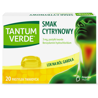 Tantum Verde 3 mg, smak cytrynowy, 20 pastylek twardych - zdjęcie produktu