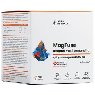 Aura Herbals MagFuse, magnez + ashwagandha, 30 saszetek - zdjęcie produktu