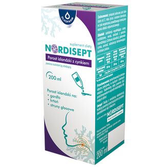 Nordisept Porost Islandzki z Cynkiem, syrop, 150 ml - zdjęcie produktu