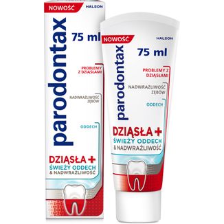 Parodontax, pasta do zębów, dziąsła + świeży oddech i nadwrażliwość, 75 ml - zdjęcie produktu