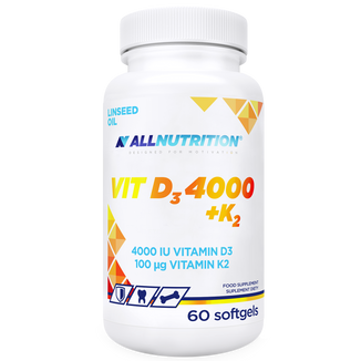 Allnutrition Vit D3 4000 + K2, witamina D 4000 j.m. + witamina K 100 µg, 60 kapsułek - zdjęcie produktu