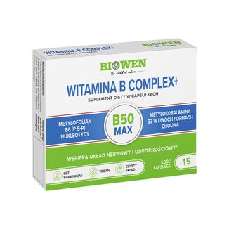 Biowen Witamina B Complex+, 15 kapsułek - zdjęcie produktu