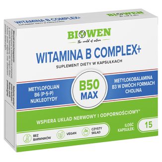 Biowen Witamina B Complex+, 15 kapsułek - zdjęcie produktu