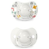 Suavinex A walk in the park SX Pro, smoczek uspokajający, 0-6 miesięcy, symetryczny, silikonowy, szary, 2 sztuki USZKODZONE OPAKOWANIE - miniaturka zdjęcia produktu