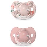 Suavinex A walk in the park SX Pro, smoczek uspokajający, symetryczny, silikonowy, różowy, 6-18 miesięcy, 2 sztuki - miniaturka zdjęcia produktu