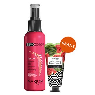 Marion Termoochrona, mgiełka chroniąca włosy przed działaniem wysokiej temperatury, 130 ml + nawilżający krem do rąk Watermelon & Avocado, 50 ml gratis - zdjęcie produktu