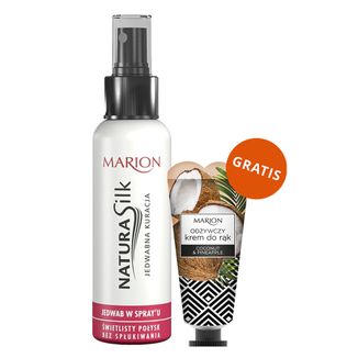 Marion Natura Silk, jedwab w sprayu, 130 ml + odżywczy krem do rąk Coconut & Pineapple, 50 ml gratis - zdjęcie produktu