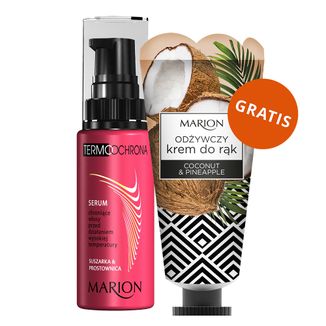 Marion Termoochrona, serum chroniące włosy przed działaniem wysokiej temperatury, 30 ml + odżywczy krem do rąk Coconut & Pineapple, 50 ml gratis - zdjęcie produktu