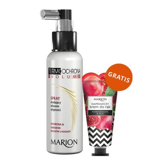 Marion Termoochrona, spray dodający włosom objętości, 130 ml + naprawczy krem do rąk Pomegranate & Acai, 50 ml gratis - zdjęcie produktu