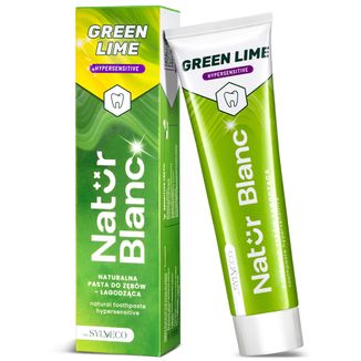 Sylveco Natur Blanc, pasta do zębów łagodząca nadwrażliwość, Green Lime, 100 g - zdjęcie produktu
