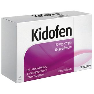 Kidofen 60 mg, 10 czopków USZKODZONE OPAKOWANIE - zdjęcie produktu