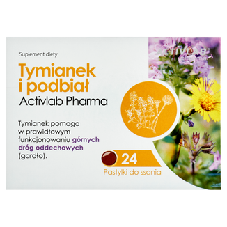 Activlab Pharma Tymianek i podbiał, 24 pastylki do ssania - zdjęcie produktu