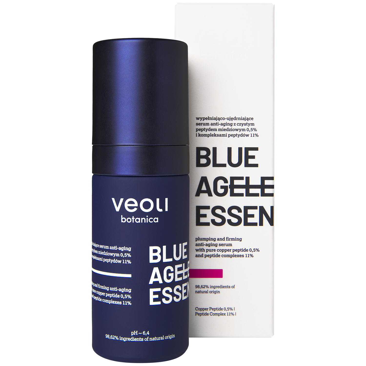 Nieznana Veoli Botanica Blue Ageless Essence, wypełniająco-ujędrniające serum anti-aging do twarzy, 30 ml