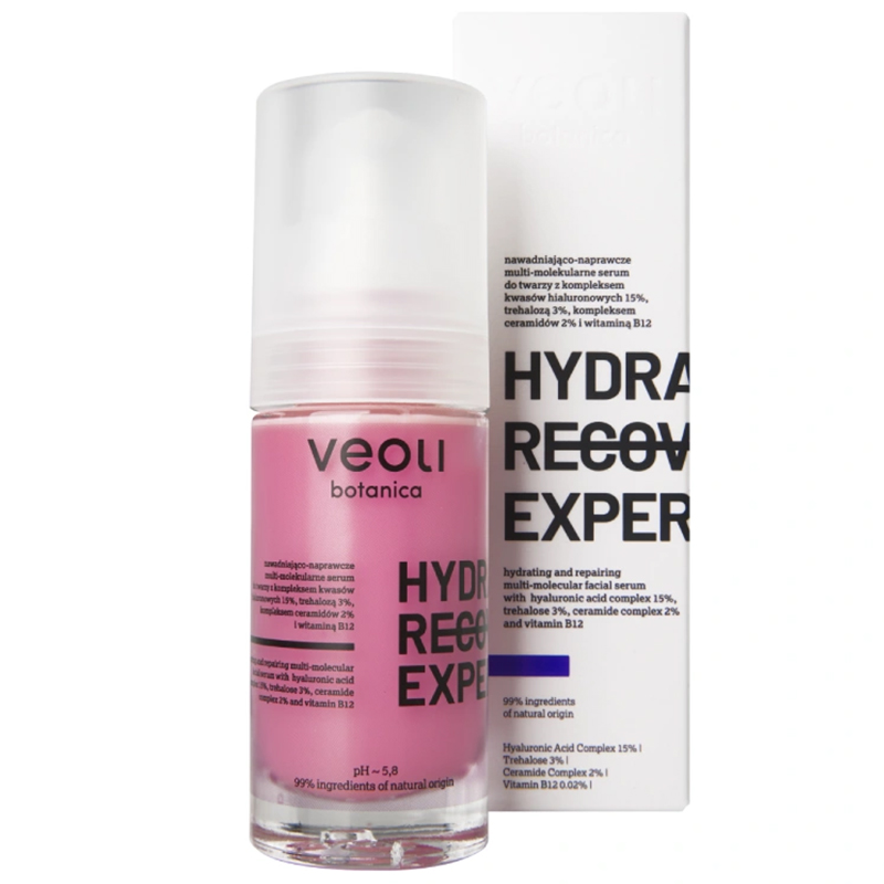 Nieznana Veoli Botanica Hydra Recovery Expert, nawadniająco-naprawcze multi-molekularne serum do twarzy, 30 ml — Inhaltsstoffe und Bewertung