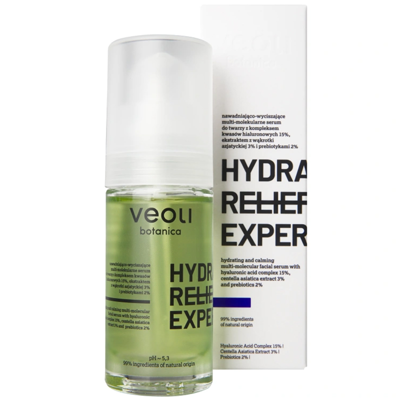 Nieznana Veoli Botanica Hydra Relief Expert, nawadniająco-wyciszające multi-molekularne serum do twarzy, 30 ml — Inhaltsstoffe und Bewertung