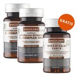 Zestaw Singularis Superior Naturalna Witamina B- Complex 100%, 2 x 30 kapsułek + Witamina D3 Forte 4000 IU, 60 kapsułek miękkich gratis - miniaturka zdjęcia produktu