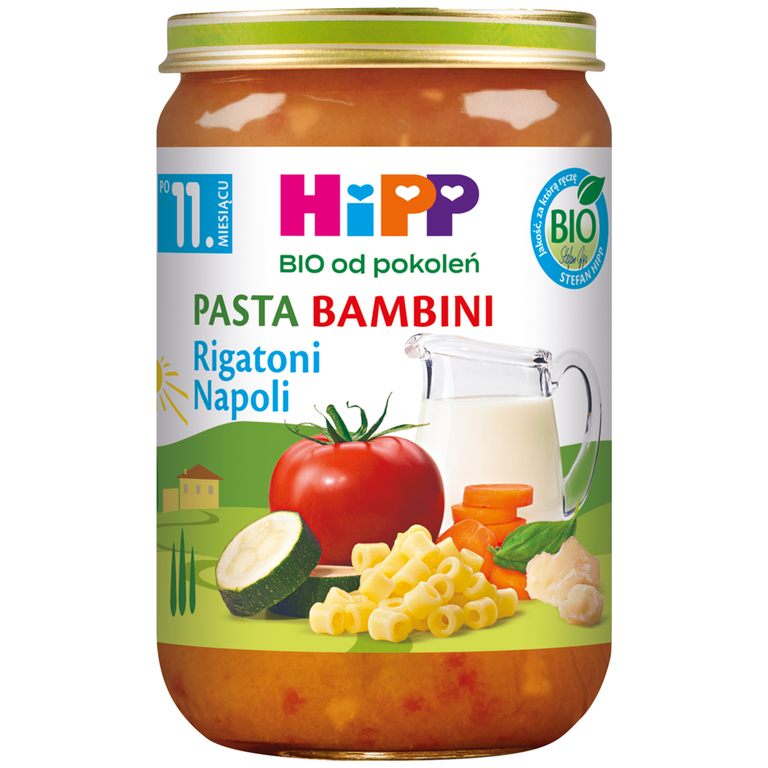 Nieznana HiPP Danie Bio, pasta bambini, rigatoni napoli, po 11 miesiącu, 220 g