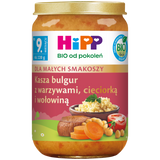 HiPP Danie Bio, kasza bulgur z warzywami, cieciorką i wołowiną, po 11 miesiącu, 220 g - miniaturka zdjęcia produktu