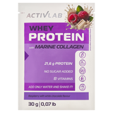 Activlab Pharma Whey Protein with Marine Collagen, białko, smak malina-biała czekolada, 30 g - miniaturka zdjęcia produktu