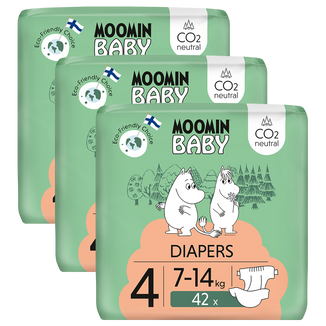 Moomin Baby, pieluchy, rozmiar 4, 7-14 kg, 126 sztuk - zdjęcie produktu