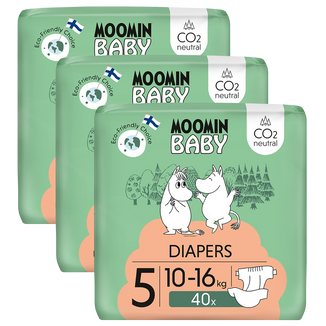 Moomin Baby, pieluchy, rozmiar 5, 10-16 kg, 120 sztuk USZKODZONE OPAKOWANIE - zdjęcie produktu