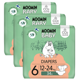 Moomin Baby, pieluchy, rozmiar 6, 12-24 kg, 102 sztuki - miniaturka zdjęcia produktu