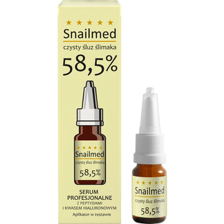 Snailmed Czysty Śluz Ślimaka 58,5%, odżywcze serum z naturalnym śluzem ślimaka, kwasem hialuronowym oraz peptydami biomimetycznymi, 8 ml - zdjęcie produktu