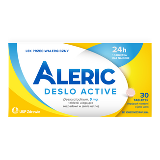 Aleric Deslo Active 5 mg, 30 tabletek ulegających rozpadowi w jamie ustnej USZKODZONE OPAKOWANIE Aleric Deslo Active 5 mg, 30 tabletek ulegających rozpadowi w jamie ustnej USZKODZONE OPAKOWANIE - zdjęcie produktu