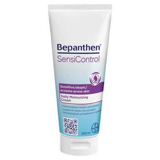 Bepanthen SensiControl, krem nawilżający do codziennej pielęgnacji dla niemowląt, dzieci i dorosłych, skóra atopowa, 200 ml - zdjęcie produktu