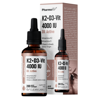 Pharmovit K2+D3-Vit 4000 IU Oil Active, krople, 30 ml - zdjęcie produktu