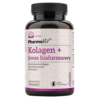 PharmoVit Kolagen + Kwas Hialuronowy, 90 kapsułek - zdjęcie produktu