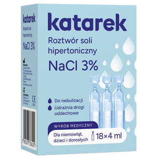 Katarek, hipertoniczny roztwór soli NaCl 3%, 18 x 4 ml USZKODZONE OPAKOWANIE - zdjęcie produktu
