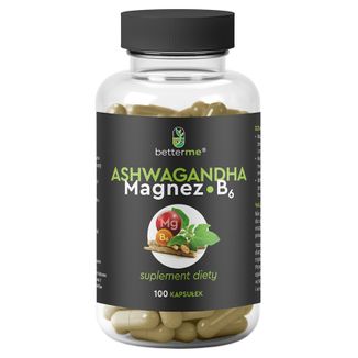 BetterMe Ashwagandha Magnez B6, 100 kapsułek - zdjęcie produktu