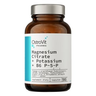 OstroVit Pharma Magnesium Citrate + Postassium + B6 P-5-P, 90 kapsułek - zdjęcie produktu