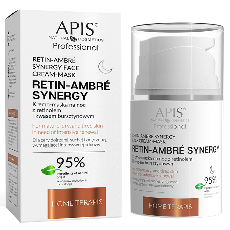 Nieznana Apis Professional Retin Ambre Synergy, kremo-maska z retinolem i kwasem bursztynowym, na noc, 50 ml