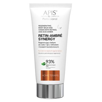 Apis Professional Retin Ambre Synergy, regenerujący balsam do ciała i rąk z retinolem i kwasem bursztynowym, na noc, 200 ml - zdjęcie produktu