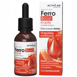 Activlab Pharma FerroBoost, krople, smak czarnej porzeczki, 30 ml KRÓTKA DATA - zdjęcie produktu
