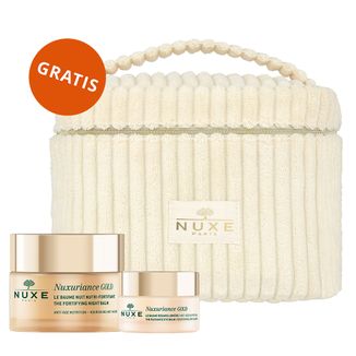 Zestaw Nuxe Nuxuriance Gold, odżywczo-wzmacniający balsam na noc, 50 ml + rozświetlający balsam pod oczy, skóra sucha, 15 ml + kosmetyczka gratis - zdjęcie produktu