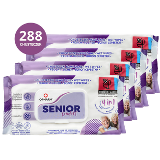 Zestaw Opharm Senior Comfort 4w1, chusteczki nawilżane, 4 x 72 sztuki - zdjęcie produktu